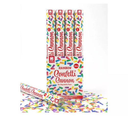 1 Cañón de Confetti Kabuki Arcoíris Multicolor Biodegradable de 50 cm