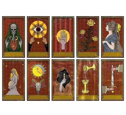 10 Cartas Vudú o Tarot de 11X20 cm