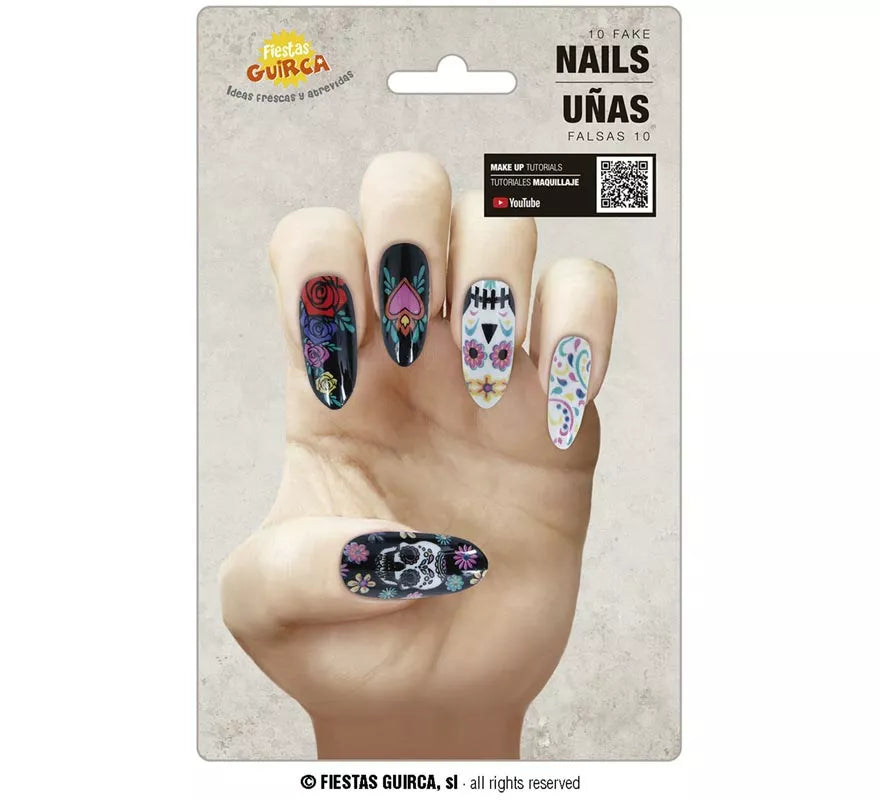 Translation missing: en.Pack de 10 Uñas Catrina con pegamento