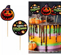 12 Palillos Decorativos con papel Pumpkin 6 cm
