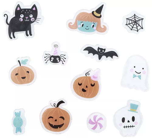 12 Pegatinas de Gel Calabazas y Fantasmas modelos surtidos