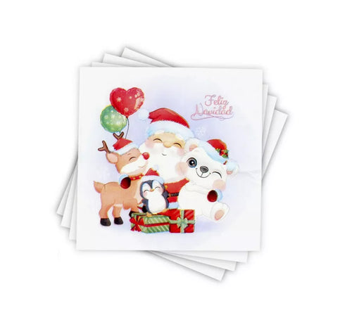 12 Servilletas de papel para Navidad de Papá Noel