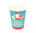 12 Vasos de papel de Feliz Navidad Azul y Rojo de 270 ml