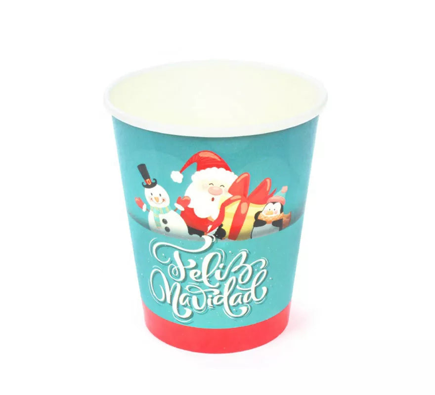 Translation missing: en.12 Vasos de papel de Feliz Navidad Azul y Rojo de 270 ml