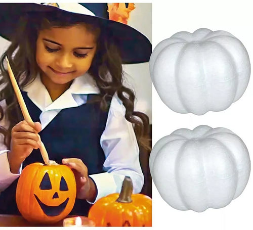 2 Calabazas blancas de corcho para Decorar 10x8 cm