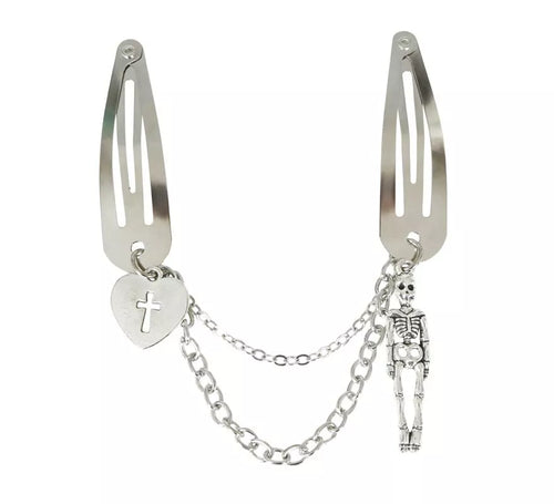 2 Clips con Cadena de Esqueleto