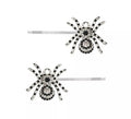 2 Clips de Arañas Brillantes plata para el Pelo de 7,5 cm