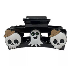 2 Ghost and Skull Hair Clips 9cm