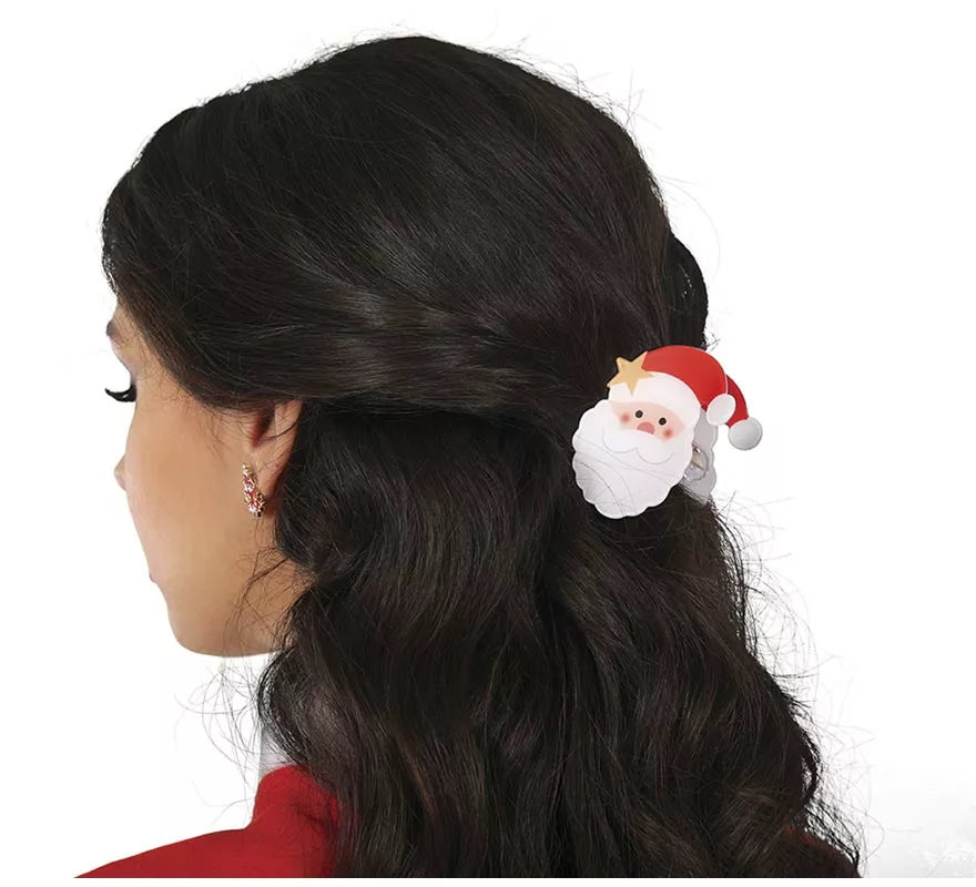 2 Pinzas de Papa Noel para el Pelo de 7 cm