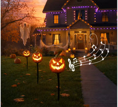 3 Pumpkins with Light and Sound of 13 cm