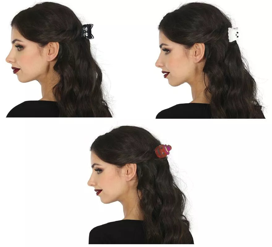 3 Pinzas de Halloween para el Pelo de 4 cm