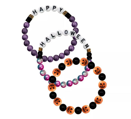 3 Pulseras Happy y Halloween
