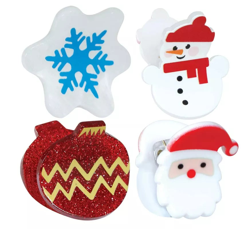 5 Pinzas de Navidad para el Pelo de 2,5 cm
