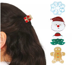 5 Christmas Hair Clips 3 cm
