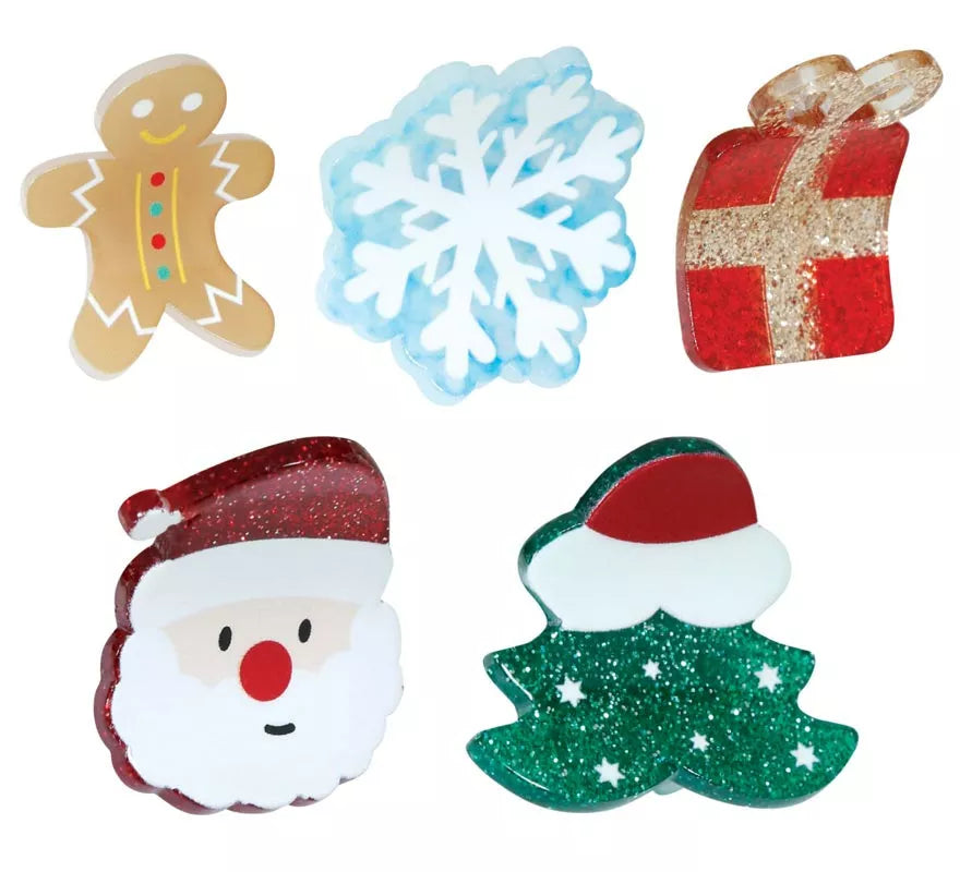 5 Pinzas de Navidad para el Pelo de 3 cm