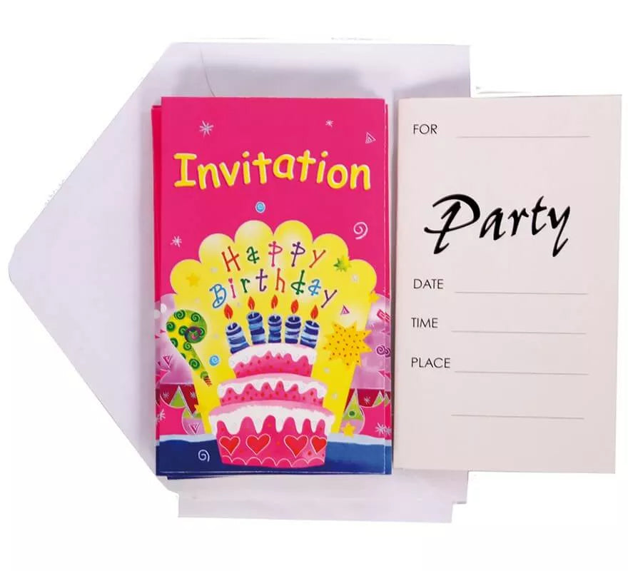6 Invitaciones Happy Birthday con Sobre