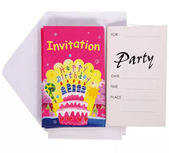 6 Happy Birthday Invitations with Envelope