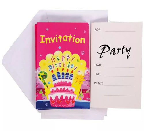 6 Invitaciones Happy Birthday con Sobre