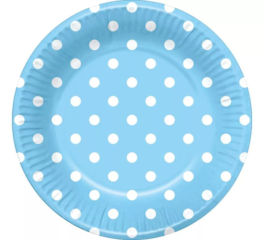 Translation missing: en.6 Platos Celestes con Topos Blancos de 22 cm