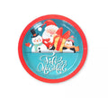 6 Platos de papel de Feliz Navidad Azul y Rojo de 18 cm