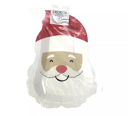 6 Platos de papel de Papá Noel de 27x18.5 cm
