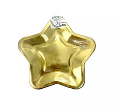 6 20cm Gold Star Paper Plates