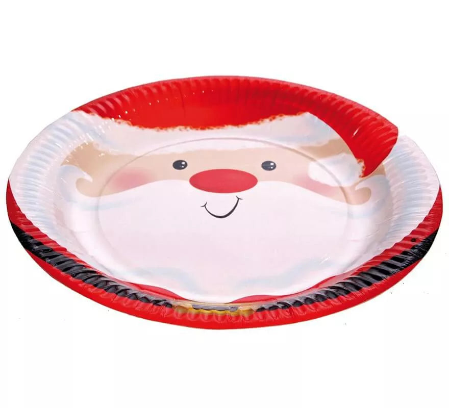 6 Platos de Santa Claus de 22 cm