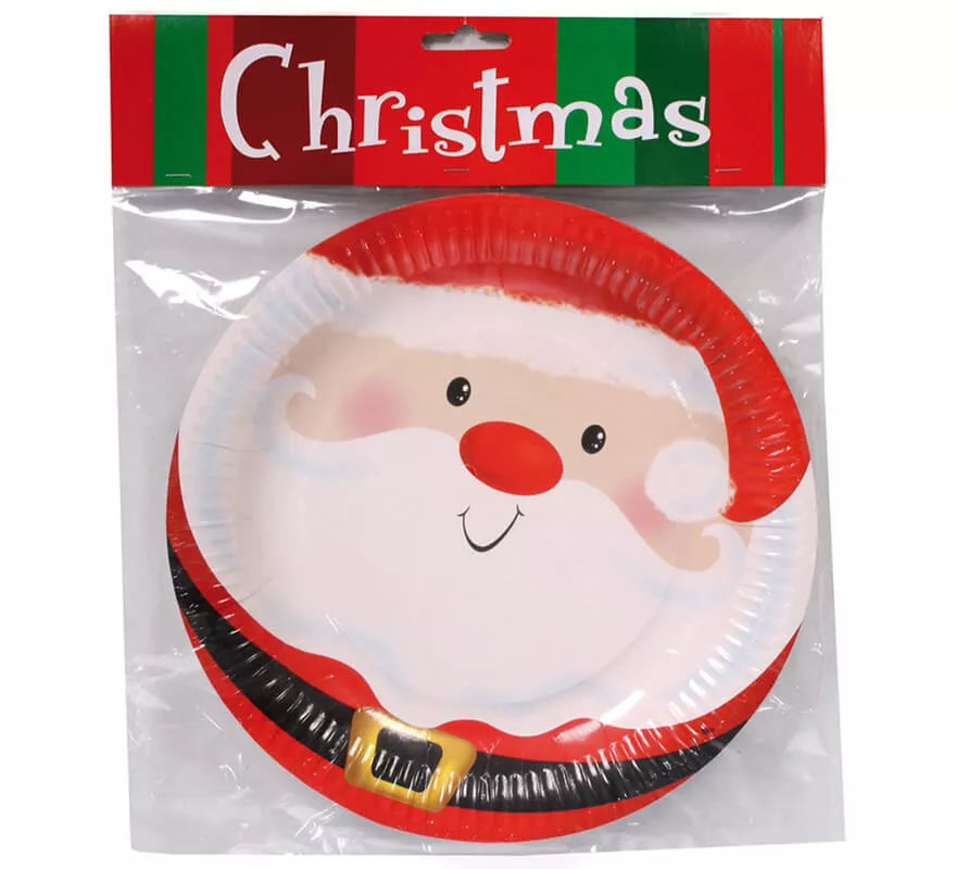 6 Platos de Santa Claus de 22 cm