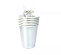 6 Vasos de papel color Plata Navidad de 270 ml