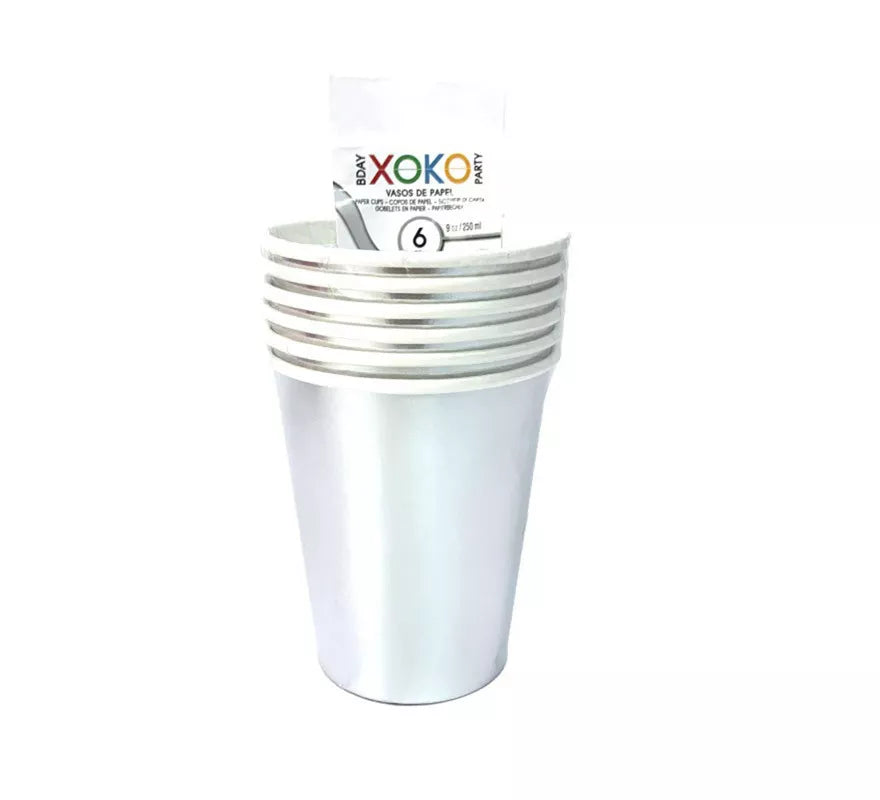 Translation missing: en.6 Vasos de papel color Plata Navidad de 270 ml