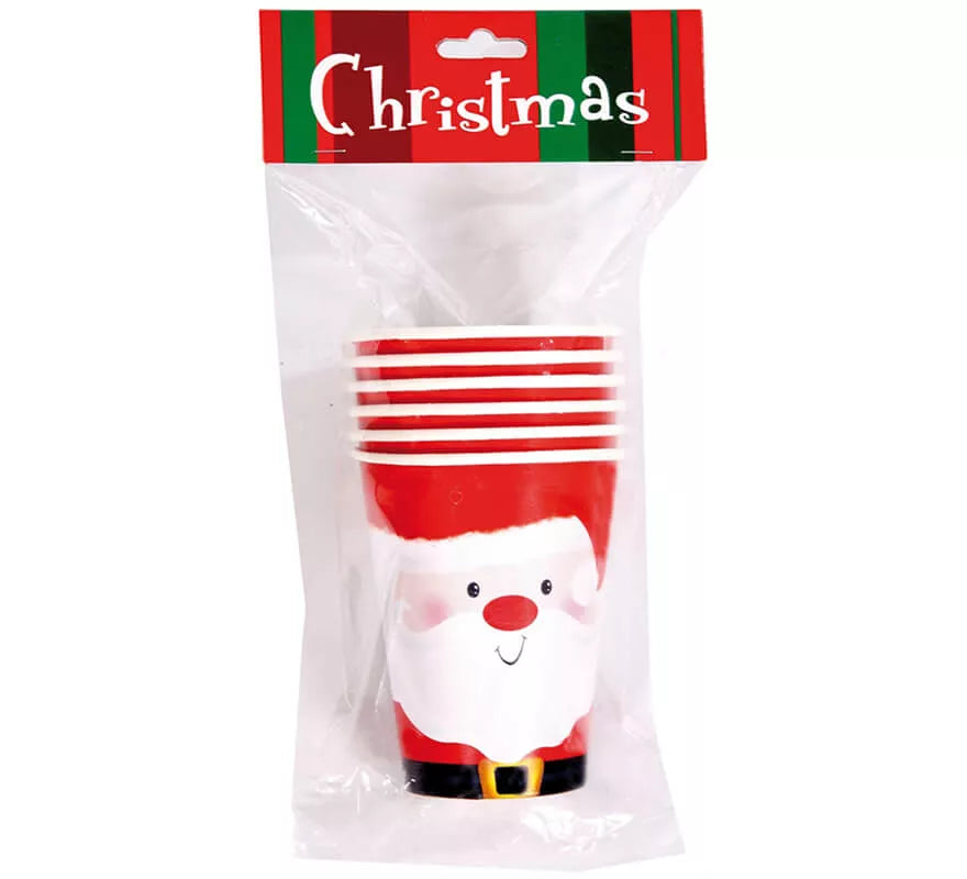 6 Vasos de Santa Claus de 250 ml