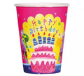 6 Vasos Happy Birthday de 9 cm