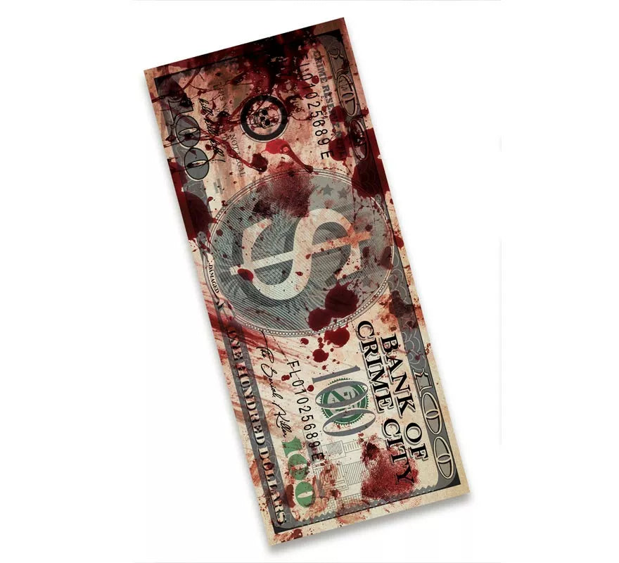 75 Billetes Ensangrentados 6x15 cm