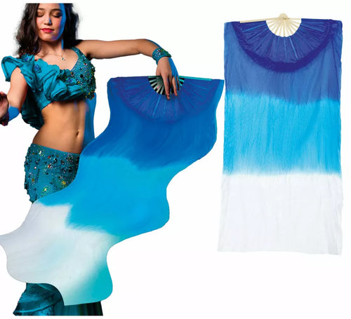 Abanico azul y blanco largo de 60x140 cm