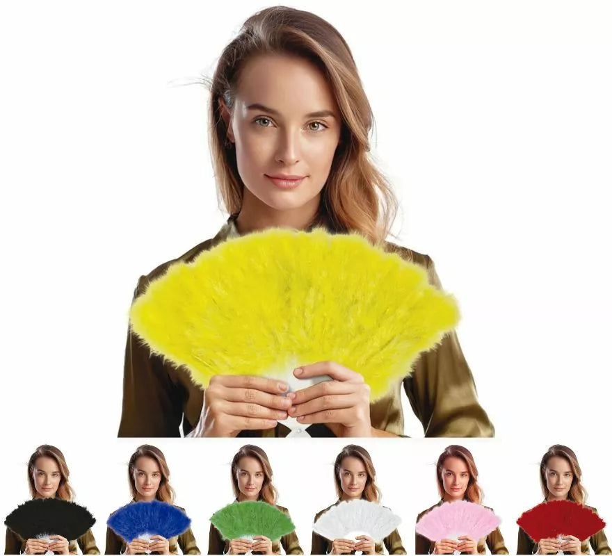 Abanico con Plumas de 16 Palas en varios colores