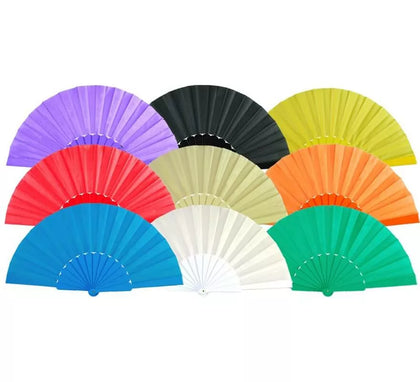 Abanico de plástico liso en varios colores