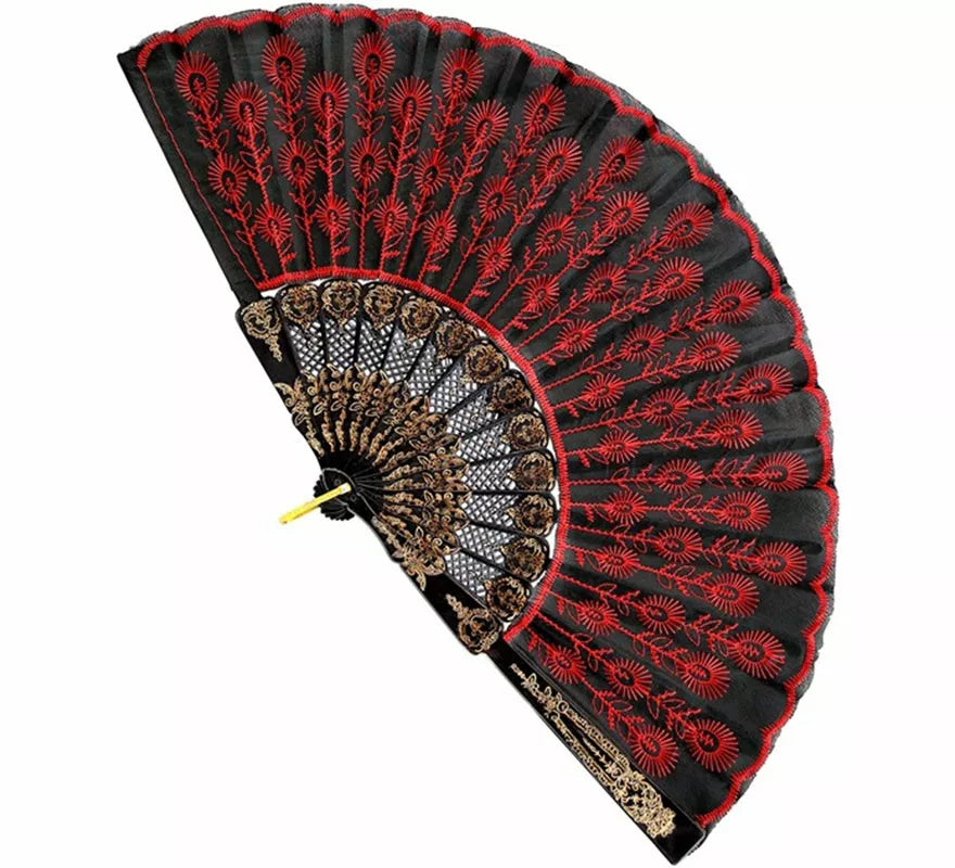 Abanico Gótico rojo y negro