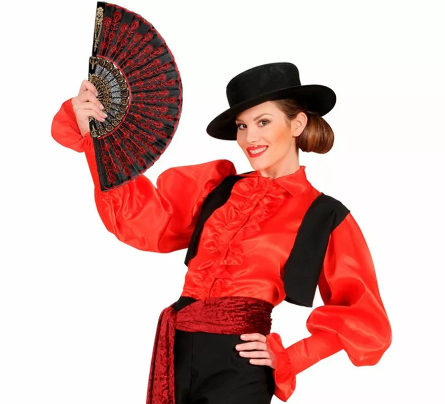 Abanico Gótico rojo y negro