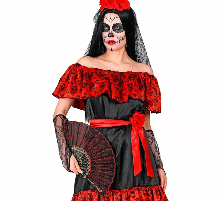 Abanico Gótico rojo y negro