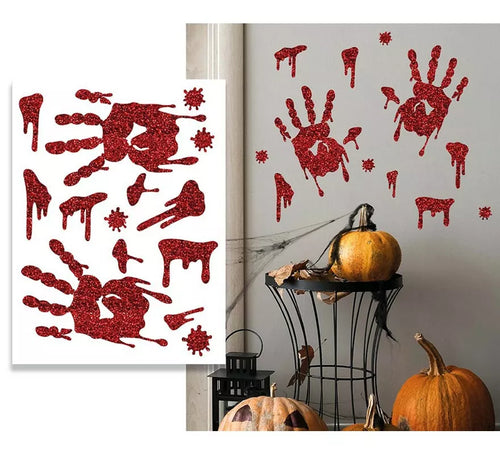 Adhesivo Glitter Mano Sangre 30x40 cm