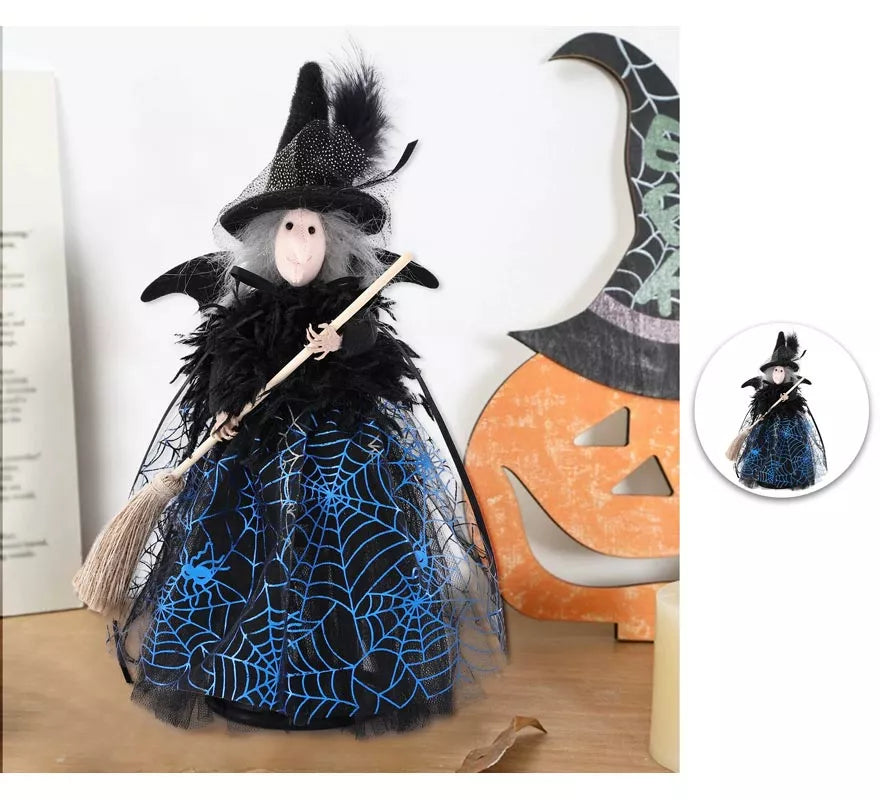 Adorno Bruja Luxe Azul 28 cm