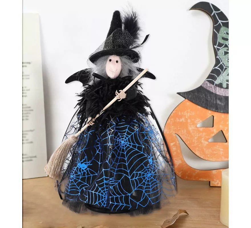 Adorno Bruja Luxe Azul 28 cm