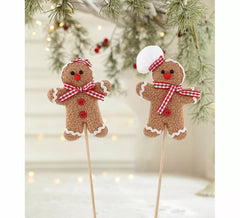 Gingerbread Cookie Decoration with Stick, Assorted 10cm