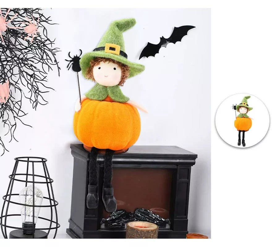 Adorno Muñeco Calabaza Sentado 16 cm