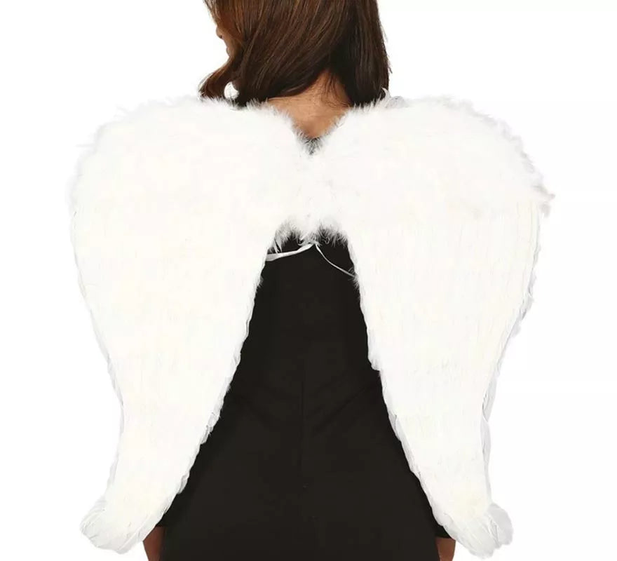 Alas Blancas con Plumas de 80X60 cm