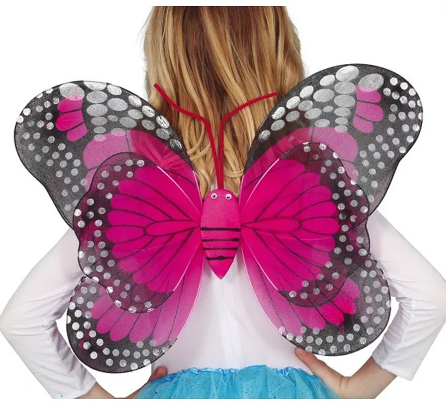 Alas de Mariposa Fucsia y Negro de 50x39 cm