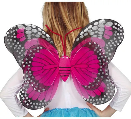 Alas de Mariposa Fucsia y Negro de 50x39 cm
