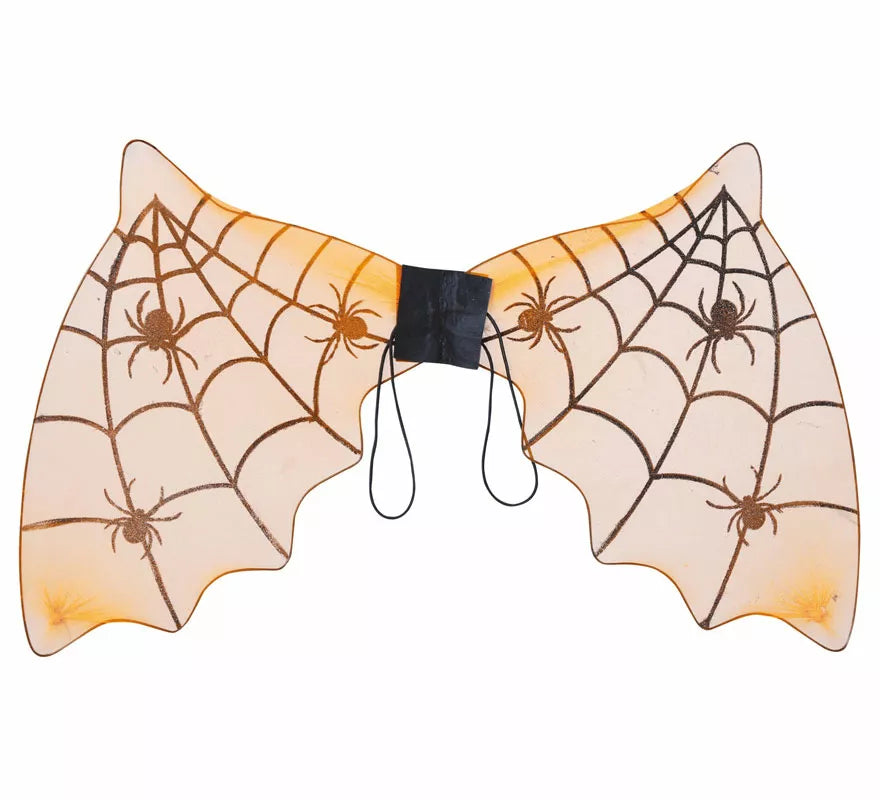 Alas de Murciélago Naranja con Arañas de 60X35 cm