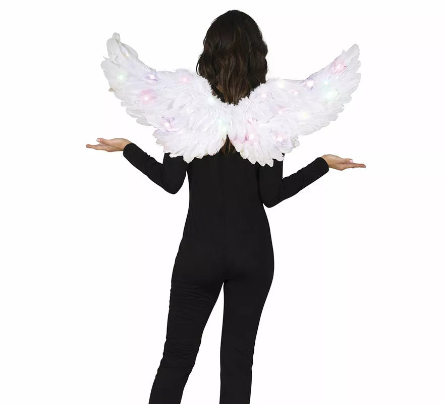 Translation missing: en.Alas de Plumas blanca con luz de 80x40 cm