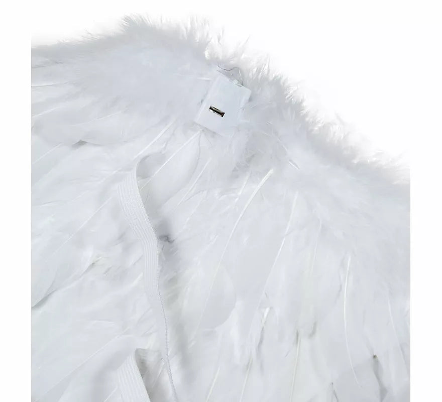 Translation missing: en.Alas de Plumas blanca con luz de 80x40 cm